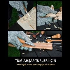 BeaverCraft SC05 6 Parça Avuç İçi Iskarpela Seti Ahşap Oyma Bıçak Keski Takımı
