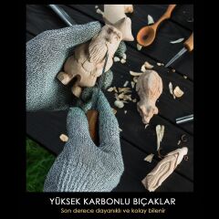 BeaverCraft SC05 6 Parça Avuç İçi Iskarpela Seti Ahşap Oyma Bıçak Keski Takımı