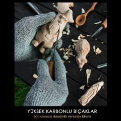 BeaverCraft SC05 6 Parça Avuç İçi Iskarpela Seti Ahşap Oyma Bıçak Keski Takımı