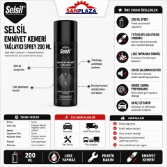 Selsil Emniyet Kemeri Yağlayıcı Sprey 200 ml Düzgün Sarılması İçin Bakım Koruyucu Sprey