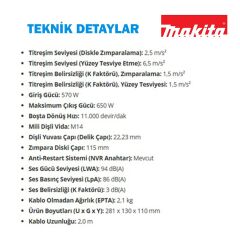 Makita M9502RB Avuç Taşlama Makinası 570w 115mm