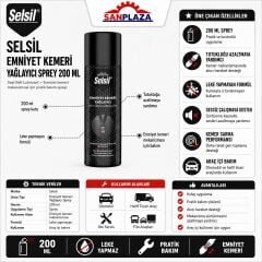 Selsil Emniyet Kemeri Yağlayıcı Sprey 200 ml Düzgün Sarılması İçin Bakım Koruyucu Sprey 36 Adet ( 1 Koli )