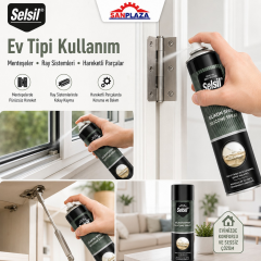 Selsil Silikon Sprey 500 ml Şeffaf Yağlayıcı Su İtici ve Ses Önleyici Bakım Spreyi 3 Adet
