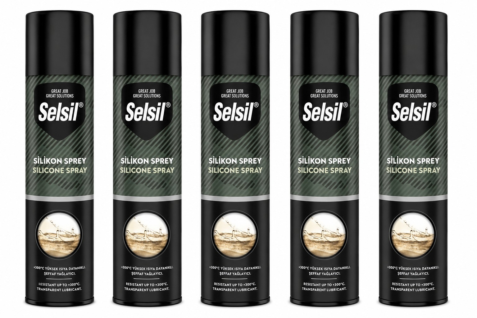 Selsil Silikon Sprey 500 ml Şeffaf Yağlayıcı Su İtici ve Ses Önleyici Bakım Spreyi 5 Adet