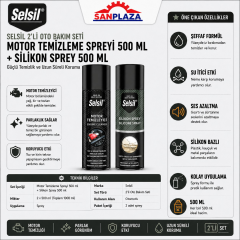 Selsil 2’li Oto Bakım Seti Motor Temizleme 500 ml Ve Silikon Sprey 500 ml