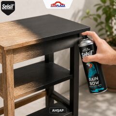 Selsil Akrilik Sprey Boya 400 ml Mat Siyah Hızlı Kuruyan İç ve Dış Mekan Metal Ahşap Plastik