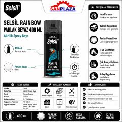 Selsil Akrilik Sprey Boya 400 ml Parlak Beyaz Hızlı Kuruyan İç ve Dış Mekan Metal Ahşap Plastik