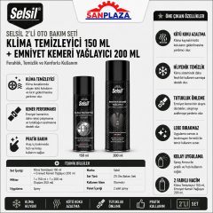 Selsil Araç İç Bakım Seti Klima Temizleyici ve Emniyet Kemeri Yağlayıcı