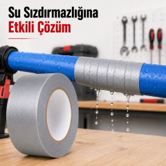 Sanplaza Gri Tamir ve İzolasyon Bandı 48mm 10mt Suya Dayanıklı Duct Tape Sırdırmazlık Bandı