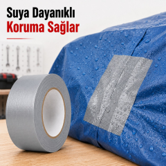Sanplaza Gri Tamir ve İzolasyon Bandı 48mm 10mt Suya Dayanıklı Duct Tape Sırdırmazlık Bandı 12 Adet