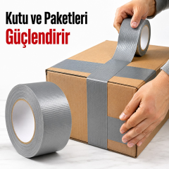 Sanplaza Gri Tamir ve İzolasyon Bandı 48mm 10mt Suya Dayanıklı Duct Tape Sırdırmazlık Bandı 12 Adet