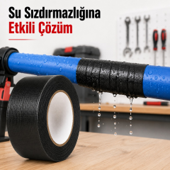 Sanplaza Siyah Tamir ve İzolasyon Bandı 48mm 10mt Suya Dayanıklı Duct Tape Sırdırmazlık Bandı