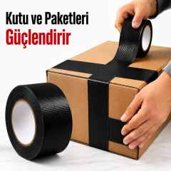 Sanplaza Siyah Tamir ve İzolasyon Bandı 48mm 10mt Suya Dayanıklı Duct Tape Sırdırmazlık Bandı