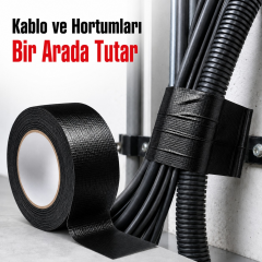Sanplaza Siyah Tamir ve İzolasyon Bandı 48mm 10mt Suya Dayanıklı Duct Tape Sırdırmazlık Bandı