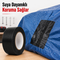 Sanplaza Siyah Tamir ve İzolasyon Bandı 48mm 10mt Suya Dayanıklı Duct Tape Sırdırmazlık Bandı 12Adet
