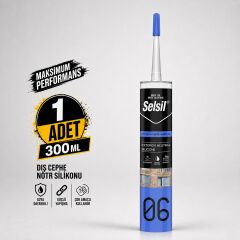 Selsil Şeffaf Nötr Dış Cephe Silikonu 300 ml UV Dayanımlı Cam Pvc Beton Derz Dolgu Mastiği