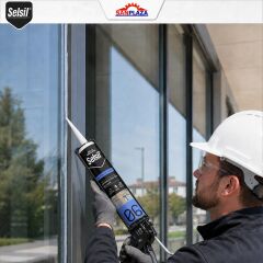 Selsil Şeffaf Nötr Dış Cephe Silikonu 300 ml UV Dayanımlı Cam Pvc Beton Derz Dolgu Mastiği 25 Adet (1 Koli)
