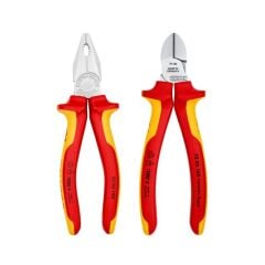 Knipex 2'li Set 1000V Kombine Pense 180 mm 1000V Yan Keski 160 mm