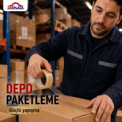 Sanplaza Şeffaf Hotmelt 2 Adet Koli Bandı 45 mm x 100 mt Güçlü Yapışkanlı Paketleme Ambalaj Bandı