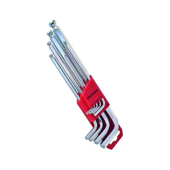 İzeltaş 4906 9 Parça Uzun Yuvarlak Başlı Alyan Anahtar Takımı