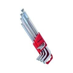 İzeltaş 4906 9 Parça Uzun Yuvarlak Başlı Alyan Anahtar Takımı