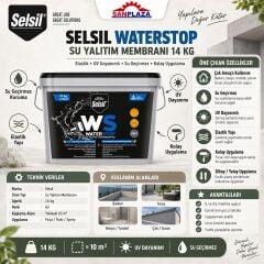 Selsil Waterstop Su Yalıtım Membranı 14 kg Hibrit Polimer UV Dayanımlı Elastik İzolasyon