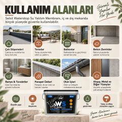 Selsil Waterstop Su Yalıtım Membranı 14 kg Hibrit Polimer UV Dayanımlı Elastik İzolasyon