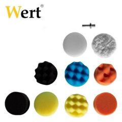 WERT 9014 11 Parça 80 mm Pasta Cila Polisaj Sünger Ped Seti M10 Adaptörlü