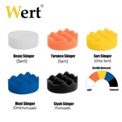 WERT 9014 11 Parça 80 mm Pasta Cila Polisaj Sünger Ped Seti M10 Adaptörlü