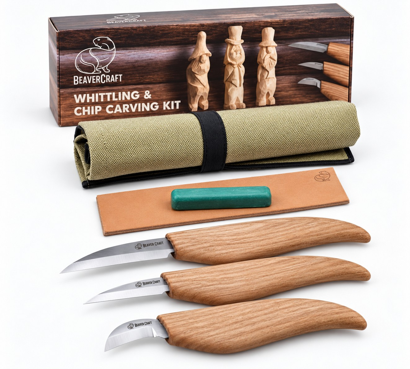 Beavercraft S15 Çip Oyma ve Yontma Bıçağı Seti, 6 Parça