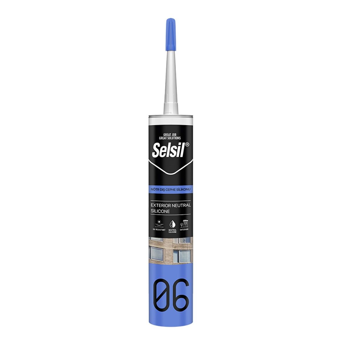 Selsil Beyaz Nötr Dış Cephe Silikonu 300 ml UV Dayanımlı Cam PVC Beton Derz Dolgu Mastiği