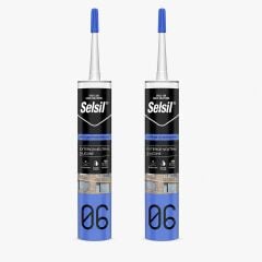 Selsil Beyaz Nötr Dış Cephe Silikonu 300 ml UV Dayanımlı Cam PVC Beton Derz Dolgu Mastiği 2 Adet