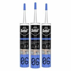 Selsil Beyaz Nötr Dış Cephe Silikonu 300 ml UV Dayanımlı Cam PVC Beton Derz Dolgu Mastiği 3 Adet