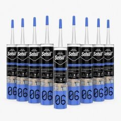 Selsil Beyaz Nötr Dış Cephe Silikonu 300 ml UV Dayanımlı Cam PVC Beton Derz Dolgu Mastiği 10 Adet