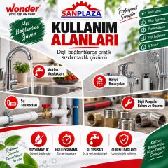 Sanplaza Wonder Teflon Bant 12 mm x 10 mt PTFE Diş Sızdırmazlık Tesisat İzolasyon Bandı