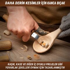 BeaverCraft S14 3 Parça Kaşık Oyma Seti Ahşap Oyma ve Kaşık Yapma Bıçak Seti