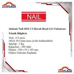 Akdeniz Nail 1832-C2 Havalı Brad Çivi Tabancası
