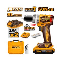 İngco CIDLI20602 Kömürsüz Li-ion Çift Akülü Darbeli Matkap Vidalama 20V 2.0Ah