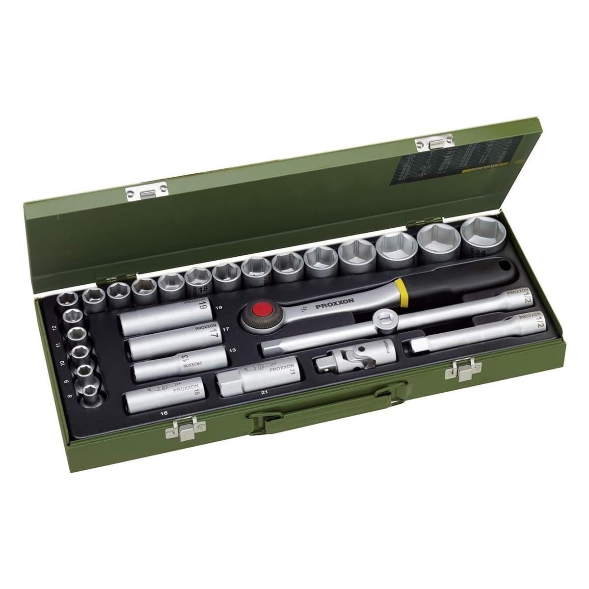 Proxxon 23000 1/2 Cırcır Kollu 29 Parçalı Lokma Takımı