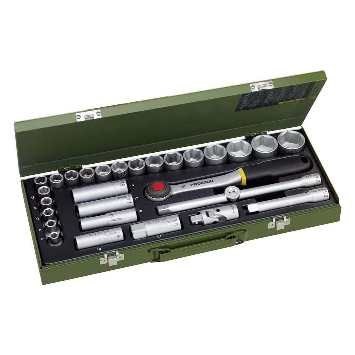 Proxxon 23000 1/2 Cırcır Kollu 29 Parçalı Lokma Takımı