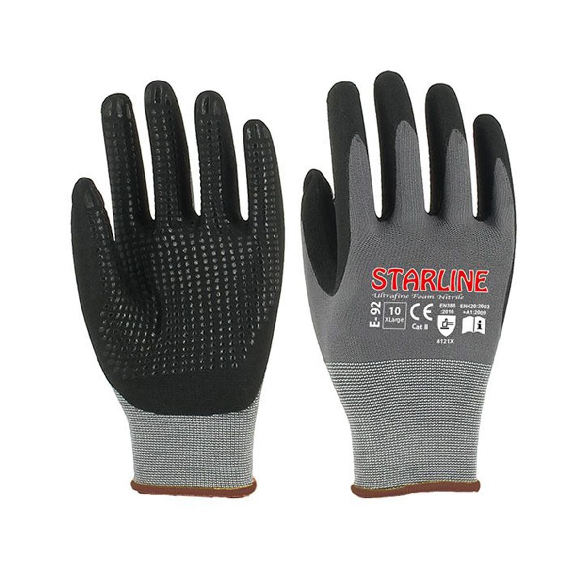 Starline E-92 Puanlı Mikro Köpük Nitril Eldiven Montaj Eldiveni No.9/Large - 1 Adet
