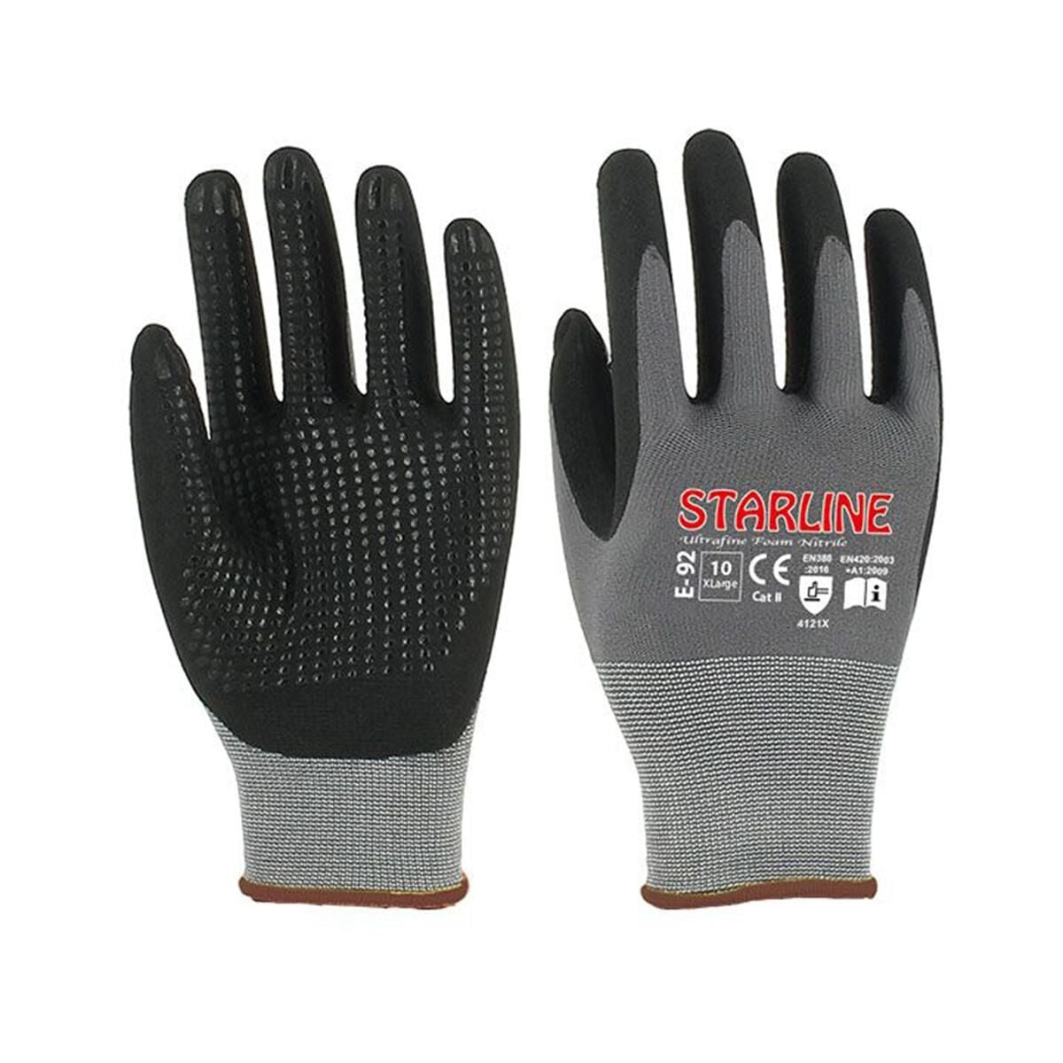 Starline E-92 Puanlı Mikro Köpük Nitril Eldiven Montaj Eldiveni No.9/Large - 1 Adet