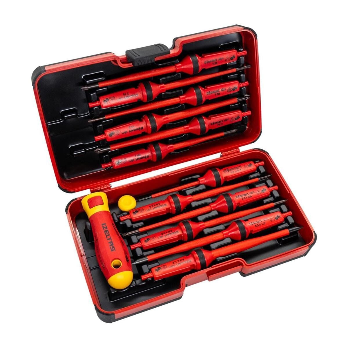 İzeltaş 14000005342 İzoleli 1000V Elektro Slim Tornavida Seti 14 Parça