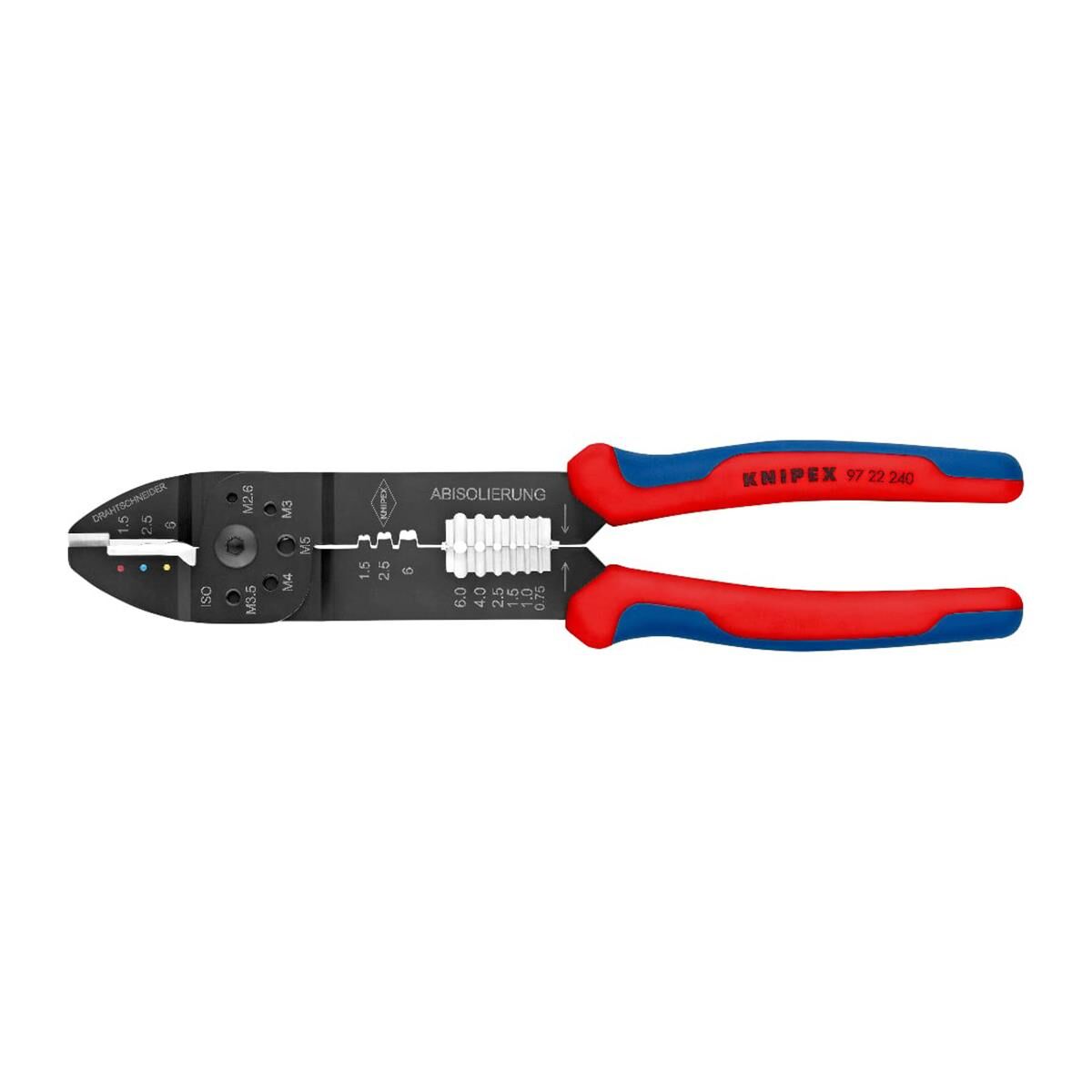 Knipex 9722240 Çok fonksiyonlu Pabuç Sıkma Kablo Sıyırma Pensesi
