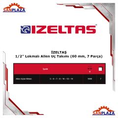 İzeltaş 1113001107 Lokmalı Allen Uç Takımı 60 mm 1/2'' 7 Parça