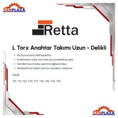 Retta RAT9009 Torx Allen Alyan Anahtar Takımı Delikli Uzun 9 Parça