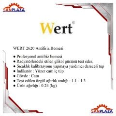 Wert 2620 Profesyonel Antifiriz Bomesi Test Cihazı