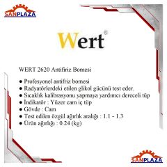 Wert 2620 Profesyonel Antifiriz Bomesi Test Cihazı