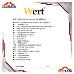 Wert 6200 Hobi Gravür Seti Aksesuar Kiti 200 Parça