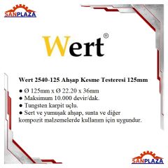 Wert 2540-125 Ahşap Kesme Testeresi 125 mm
